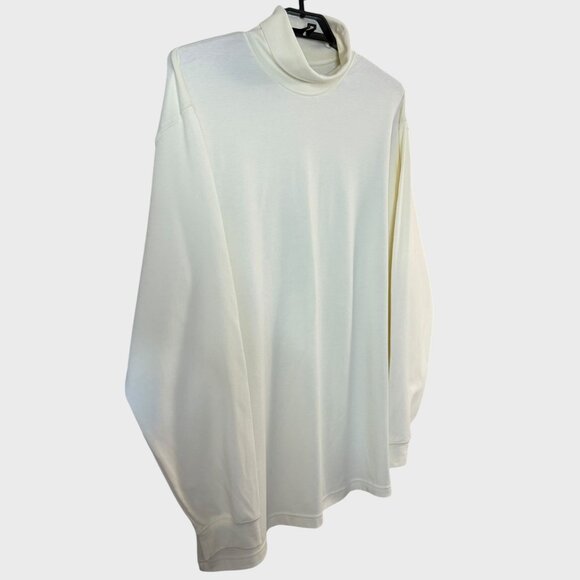 L.L. Bean Classic Lightweight Soft-Cotton Turtleneck Sweater Cream Men's Size XL - Picture 3 of 11
